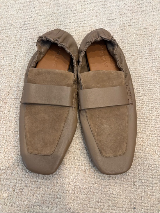 Lafayette 148 New York Shoes - Lafayette 148 New York Taupe Slip-On Suede & Leather Loafers